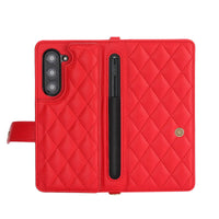 Buy Luxury Grid Leather Wallet Case for Samsung Z Fold with S Pen Holder & Crossbody Strap, SADIE at Caseles-Samsung Galaxy Z Fold 7, Black