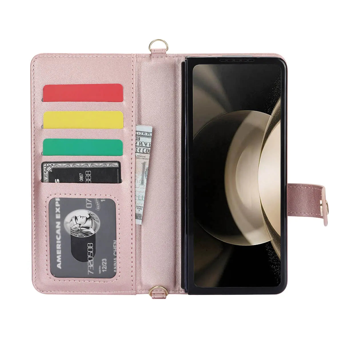 Buy Luxury Grid Leather Wallet Case for Samsung Z Fold with S Pen Holder & Crossbody Strap, SADIE at Caseles-Samsung Galaxy Z Fold 7, Black