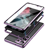 Buy Samsung protects HD Double-sided tempered glass strong magnetic anti-peeping mobile phone case - SAMSUNG HD SCREEN COVER at Caseles-Samsung Galaxy S25 Ultra, Purple