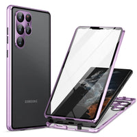 Buy Samsung protects HD Double-sided tempered glass strong magnetic anti-peeping mobile phone case - SAMSUNG HD SCREEN COVER at Caseles-Samsung Galaxy S25 Ultra, Purple