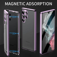 Buy Samsung protects HD Double-sided tempered glass strong magnetic anti-peeping mobile phone case - SAMSUNG HD SCREEN COVER at Caseles-Samsung Galaxy S25 Ultra, Purple