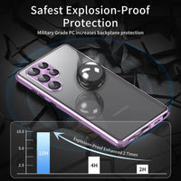 Buy Samsung protects HD Double-sided tempered glass strong magnetic anti-peeping mobile phone case - SAMSUNG HD SCREEN COVER at Caseles-Samsung Galaxy S25 Ultra, Purple