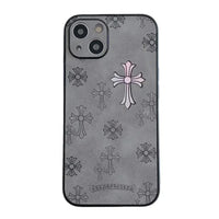 Buy Laser Chrome Hearts Pattern, Thickened Anti-fall Phone Case - SAMUEL at Caseles-iPhone 17 Pro Max, Gray