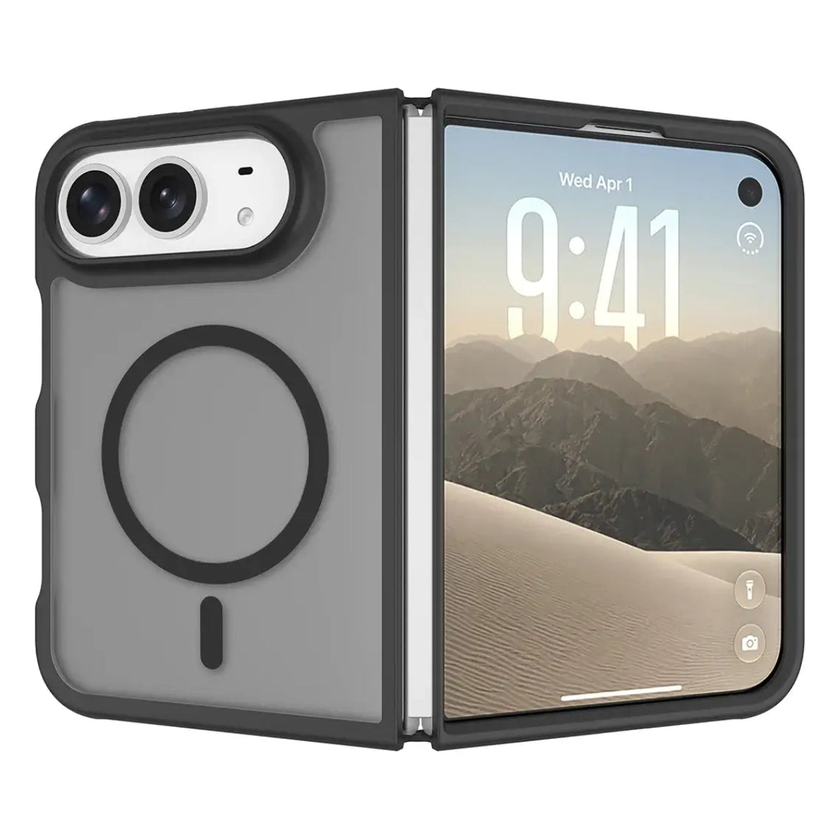 Buy Transparent Magnetic Case with 360° Metal Ring Stand, 1:1 Precise Camera Protection, Screen Protector & 12FT Drop Defense - REVON at Caseles-iPhone Duo, 