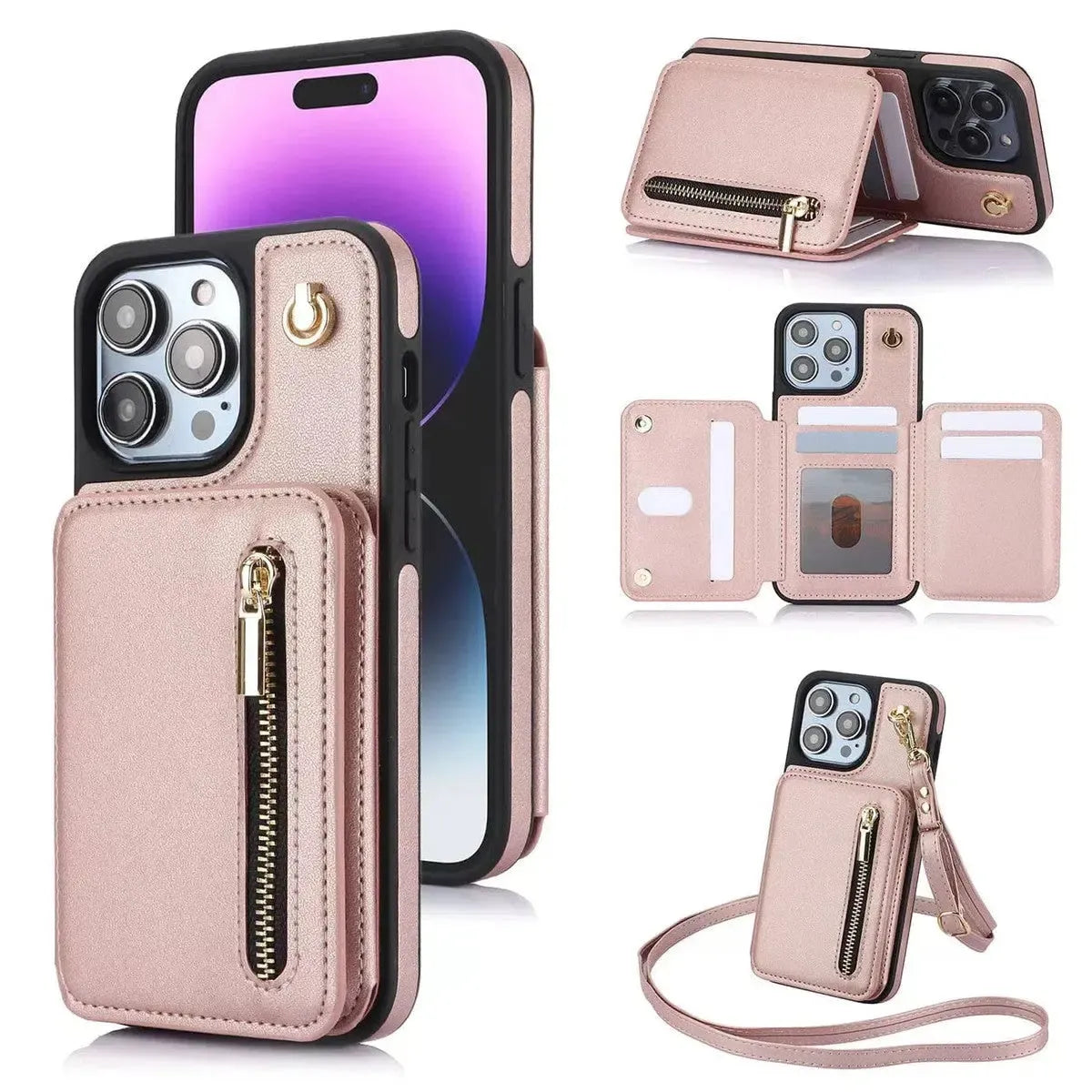 Caseles Wallet Crossbody Case For Lady for iPhone with RFID Blocking Card Holders Zipper Purse Storage Kickstand Function Detachable Wrist Lanyard Shoulder Strap Shockproof Wallet Case · Caseles Caseles Wallet Crossbody Case For Lady for iPhone with RFID Blocking Card Holders Zipper Purse Storage Kickstand Function Detachable Wrist Lanyard Shoulder Strap Shockproof Wallet Case · Caseles