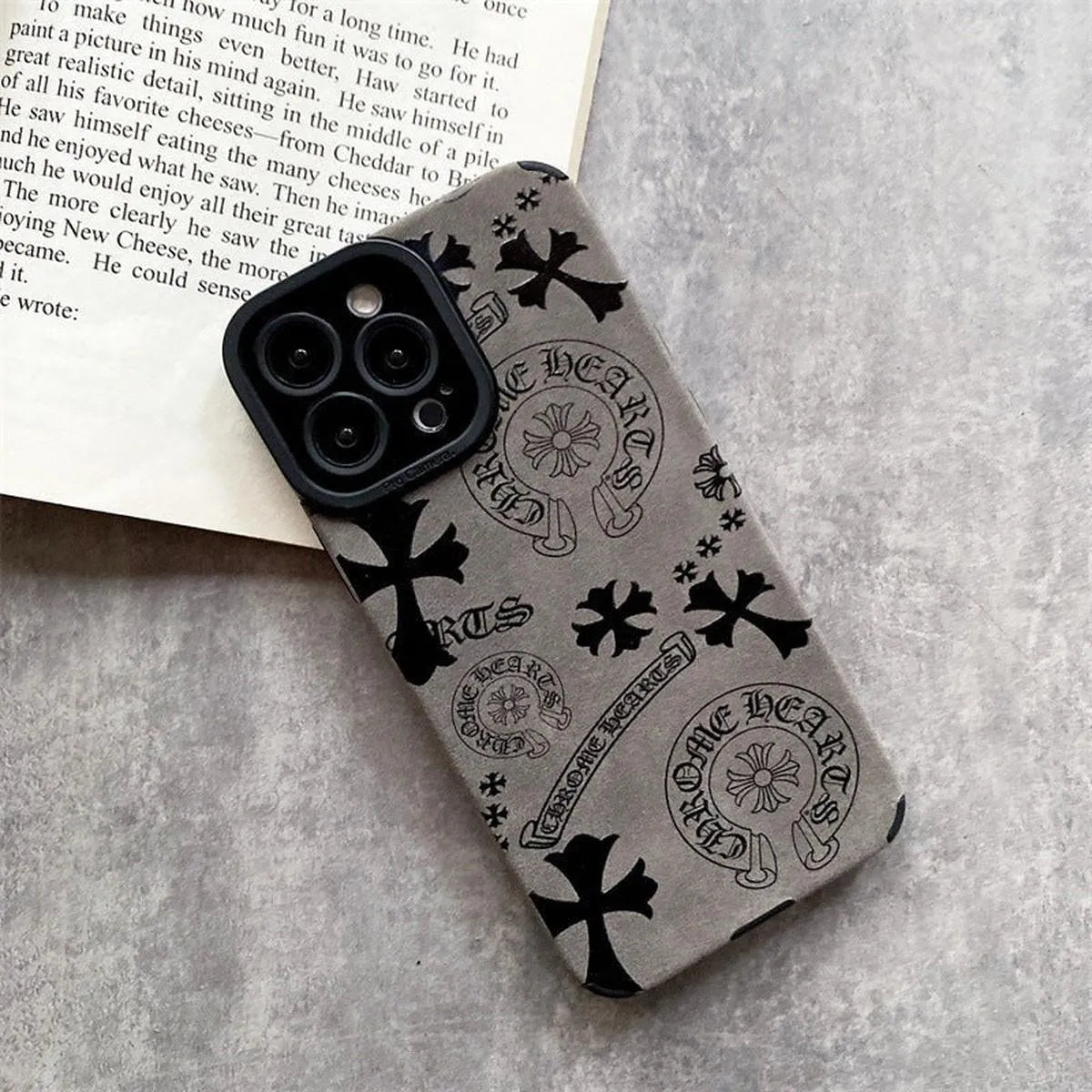 Buy Chrome Hearts Phone Case for iPhone, Thickened Anti-fall Phone Case - Seth at Caseles-iPhone 16 Pro Max, Gray