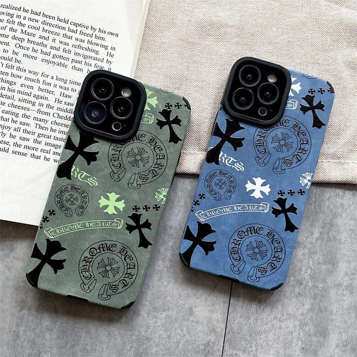 Buy Chrome Hearts Phone Case for iPhone, Thickened Anti-fall Phone Case - Seth at Caseles-iPhone 16 Pro Max, Green