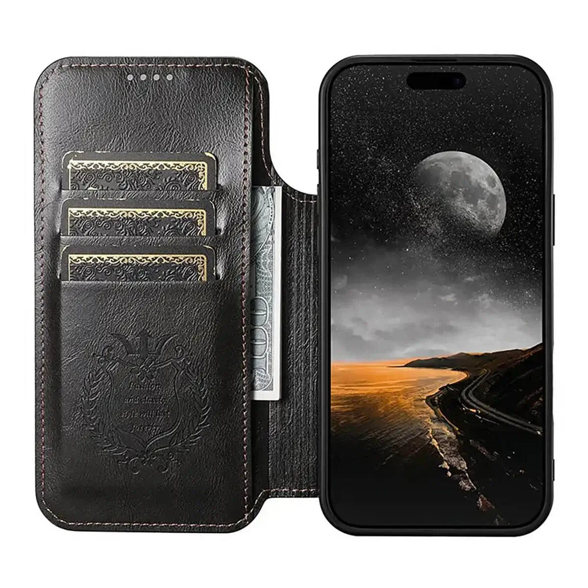 Buy Classic Wallet Phone Case, Support MagSafe Wireless Charging, Magnetic Flip, Premium Leather - SHAKAR at Caseles-iPhone 17 Pro Max, Shakar-Brown