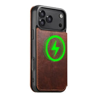 Buy Classic Wallet Phone Case, Support MagSafe Wireless Charging, Magnetic Flip, Premium Leather - SHAKAR at Caseles-iPhone 17 Pro Max, Shakar-Brown