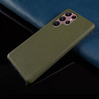 Buy Genuine Leather Samsung Galaxy Case, Shockproof Slim Protective Grain Leather Cover - Silas at Caseles-Galaxy S25 Ultra, Bronze