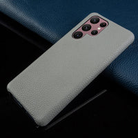 Buy Genuine Leather Samsung Galaxy Case, Shockproof Slim Protective Grain Leather Cover - Silas at Caseles-Galaxy S25 Ultra, Bronze
