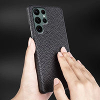 Buy Genuine Leather Samsung Galaxy Case, Shockproof Slim Protective Grain Leather Cover - Silas at Caseles-Galaxy S25 Ultra, Bronze