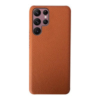 Buy Genuine Leather Samsung Galaxy Case, Shockproof Slim Protective Grain Leather Cover - Silas at Caseles-Galaxy S25 Ultra, Bronze