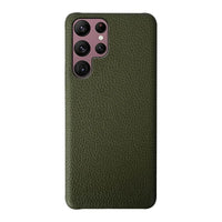 Buy Genuine Leather Samsung Galaxy Case, Shockproof Slim Protective Grain Leather Cover - Silas at Caseles-Galaxy S25 Ultra, Green
