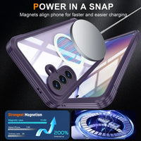 Buy Full-Body Rugged Shield for Samsung A Series: 360° Magnetic Case with Built-in 9H+ Screen Protector - SILO at Caseles-Samsung Galaxy A57 5G, Black