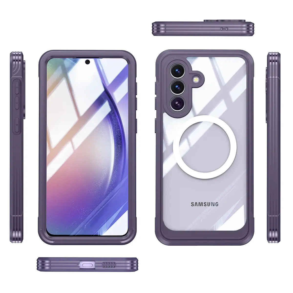 Buy Full-Body Rugged Shield for Samsung A Series: 360° Magnetic Case with Built-in 9H+ Screen Protector - SILO at Caseles-Samsung Galaxy A57 5G, Black