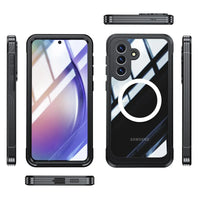 Buy Full-Body Rugged Shield for Samsung A Series: 360° Magnetic Case with Built-in 9H+ Screen Protector - SILO at Caseles-Samsung Galaxy A57 5G, Black