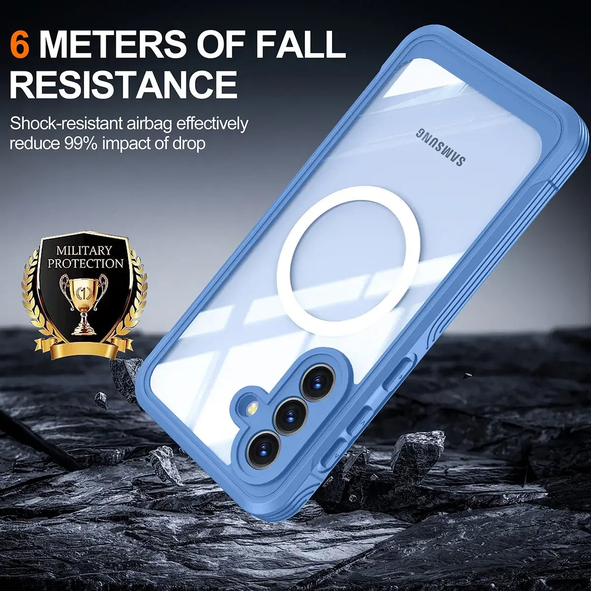 Buy Full-Body Rugged Shield for Samsung A Series: 360° Magnetic Case with Built-in 9H+ Screen Protector - SILO at Caseles-Samsung Galaxy A57 5G, Black