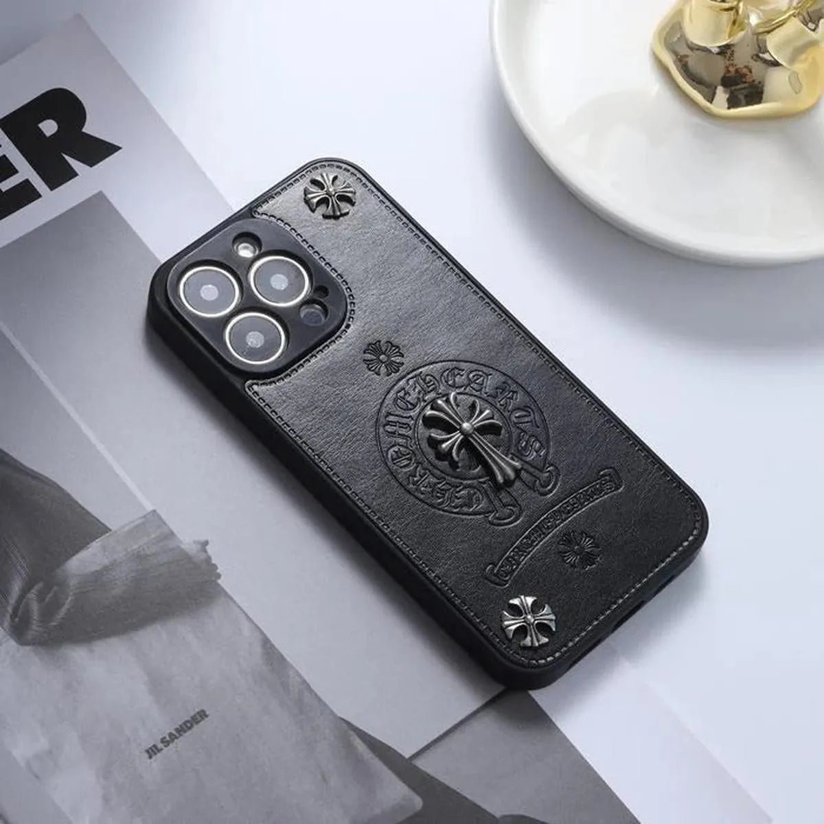 Buy Chrome Hearts Style Phone Case for iPhone, Thickened Anti-fall Phone Case - Simon at Caseles-iPhone 16 Pro Max, Style 1