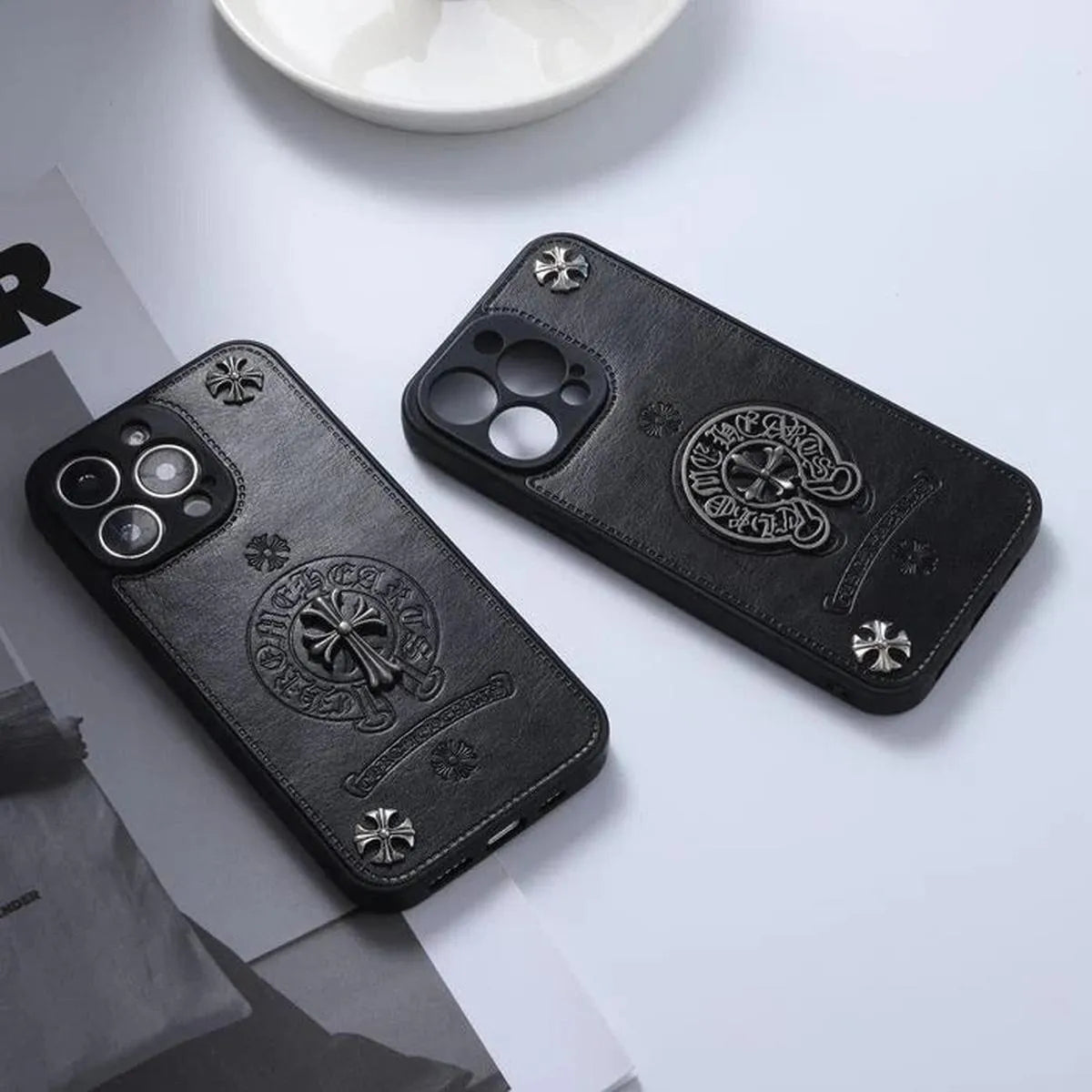 Buy Chrome Hearts Style Phone Case for iPhone, Thickened Anti-fall Phone Case - Simon at Caseles-iPhone 16 Pro Max, Style 1