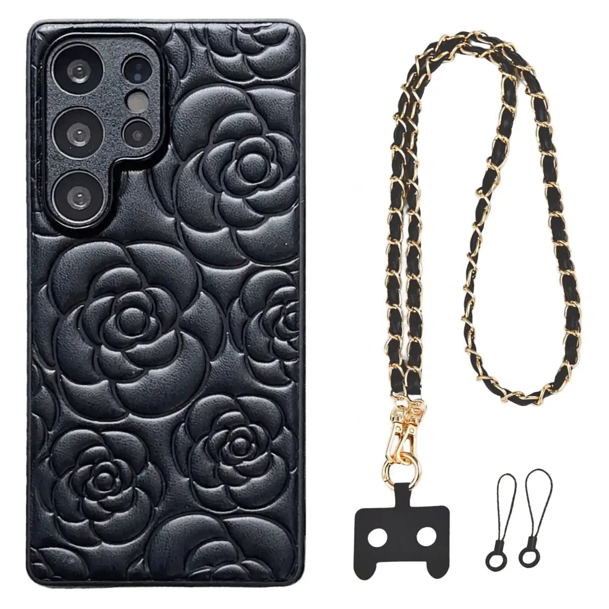 Buy Camellia Quilted Case with 1.2m Crossbody Strap, Universal Single & Dual Hole Attachment, Shockproof Fashion Cover - SIRAN at Caseles-Samsung Galaxy S25 Ultra, Camellia