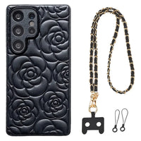 Buy Camellia Quilted Case with 1.2m Crossbody Strap, Universal Single & Dual Hole Attachment, Shockproof Fashion Cover - SIRAN at Caseles-Samsung Galaxy S25 Ultra, Camellia