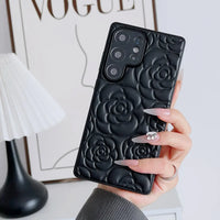 Buy Camellia Quilted Case with 1.2m Crossbody Strap, Universal Single & Dual Hole Attachment, Shockproof Fashion Cover - SIRAN at Caseles-Samsung Galaxy S25 Ultra, Quilting