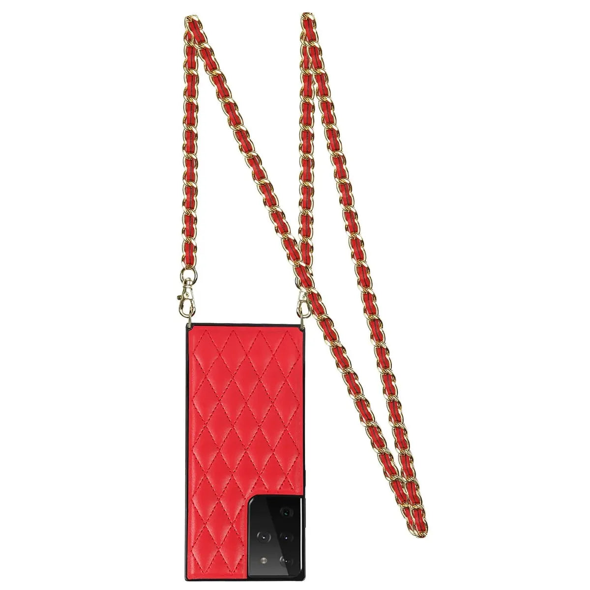 Buy Crossbody Leather Phone Case for Lady, with Detachable Adjustable Strap - SIRAN at Caseles-Samsung Galaxy S25 Ultra, Smita-Red
