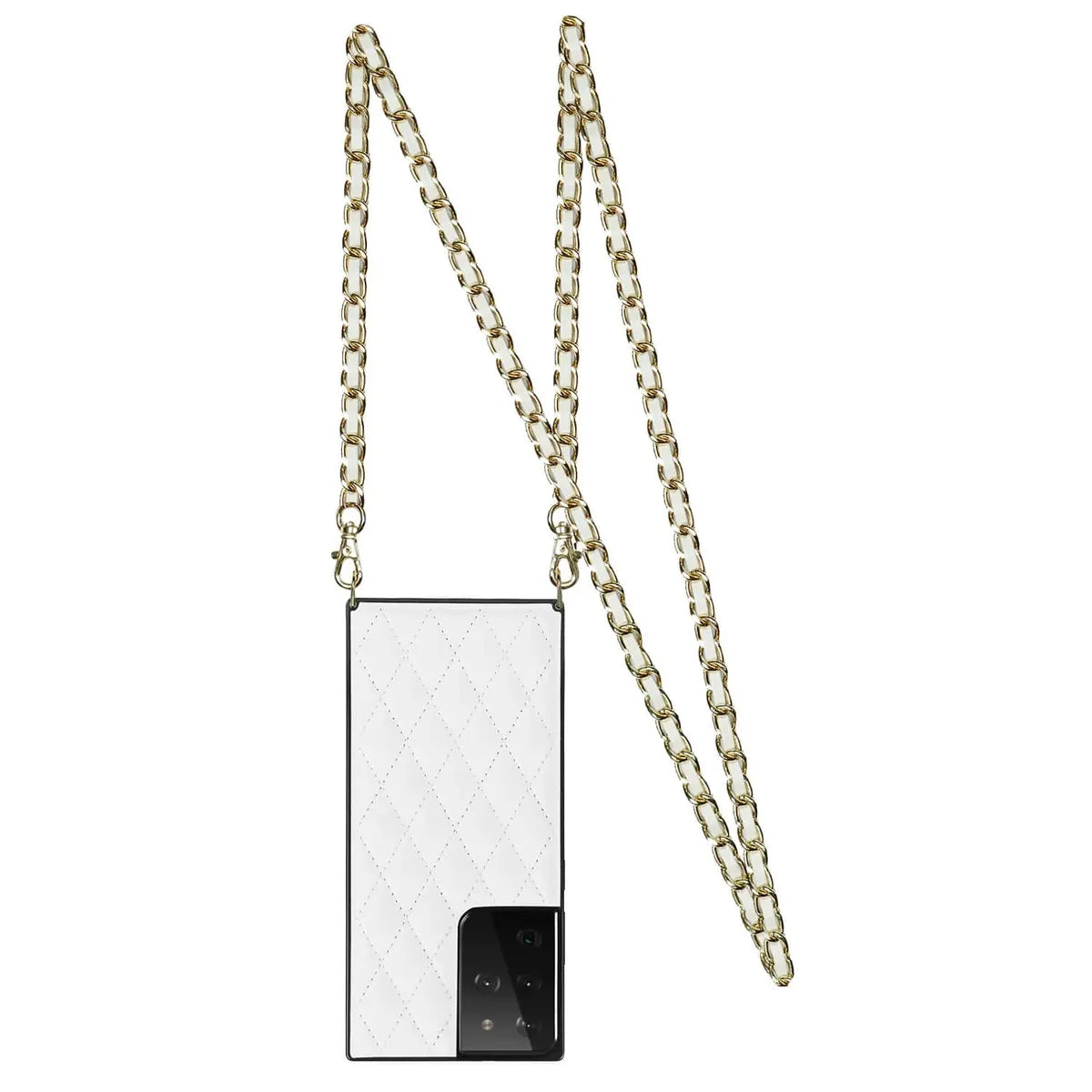 Buy Crossbody Leather Phone Case for Lady, with Detachable Adjustable Strap - SIRAN at Caseles-Samsung Galaxy S25 Ultra, Smita-White