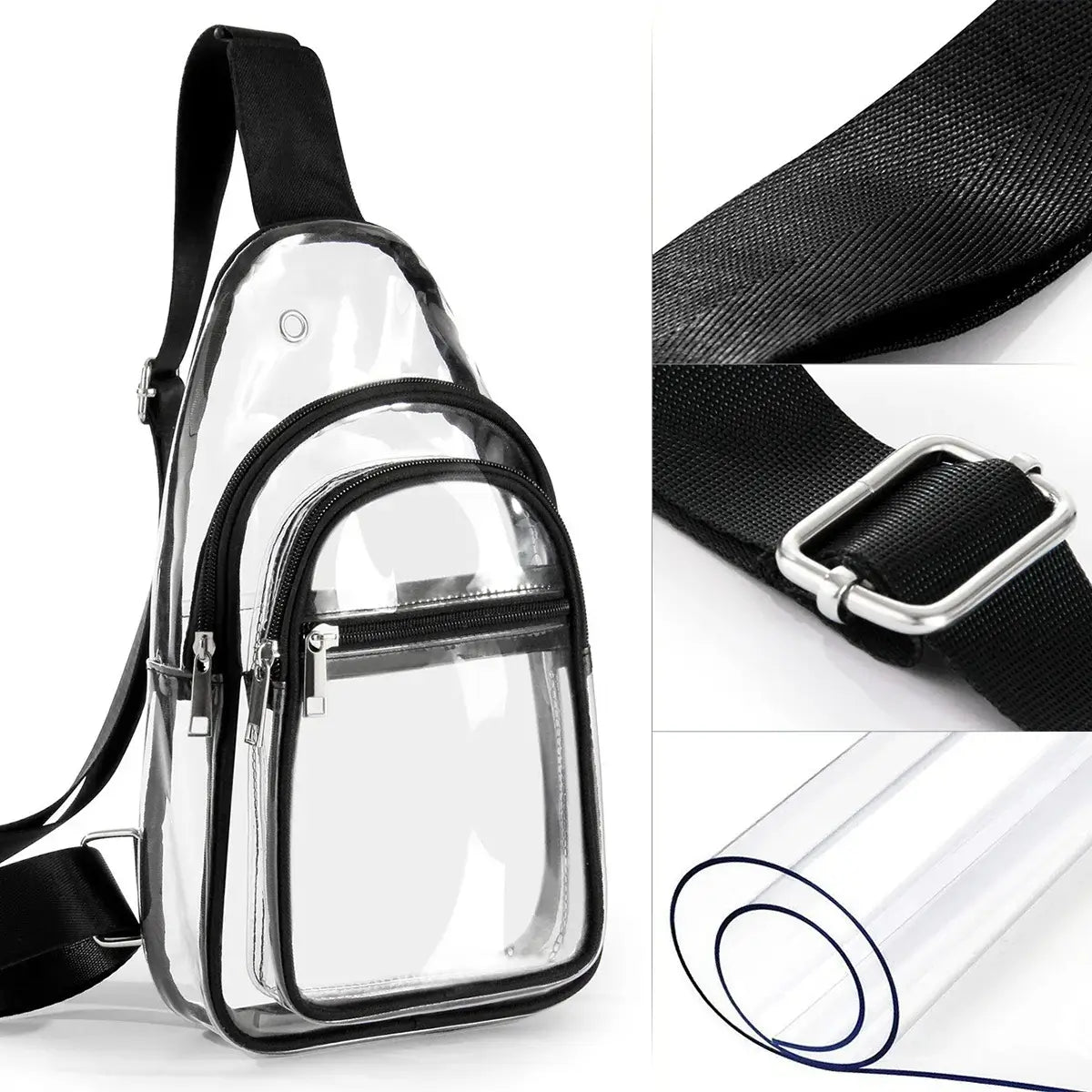 Buy Stadium Approved Transparent Crossbody Bag: Hands-Free Comfort for Concerts, Games & Outdoor Events - STADIUM-READY CLEAR SLING at Caseles-, 