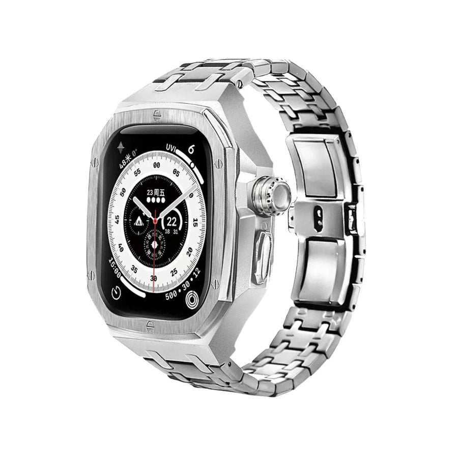Buy Caseles Luxury Stainless Steel Strap & Case for Apple Watch, Compatible with iWatch band Series 10/9/8/7/6/5/4/3/2/1/Ultra/SE, Men and Women - STAINLESS STEEL CASE FOR APPLE WATCH at Caseles-Style 1, 40mm