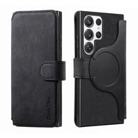 Buy Retro Magnetic Wallet Case, Support Magsafe, Detachable 2in1 Folio Flip Cover, with Card Slots - Stanley at Caseles-Samsung Galaxy A55 5G, Black