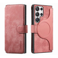 Buy Retro Magnetic Wallet Case, Support Magsafe, Detachable 2in1 Folio Flip Cover, with Card Slots - Stanley at Caseles-Samsung Galaxy A55 5G, Black