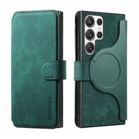 Buy Retro Magnetic Wallet Case, Support Magsafe, Detachable 2in1 Folio Flip Cover, with Card Slots - Stanley at Caseles-Samsung Galaxy A55 5G, Black