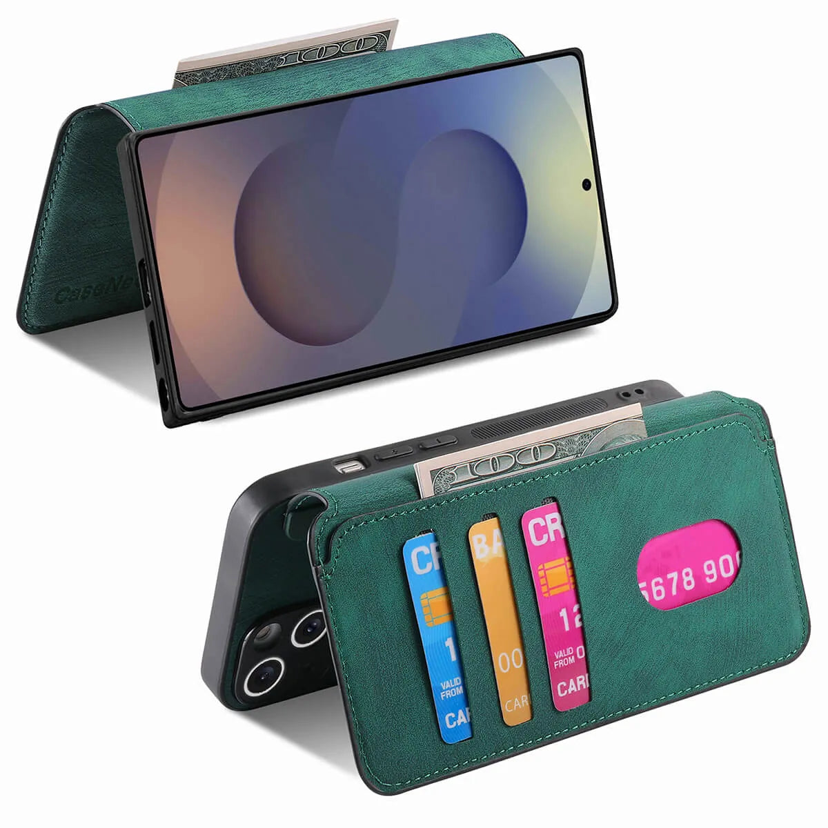 Buy Retro Magnetic Wallet Case, Support Magsafe, Detachable 2in1 Folio Flip Cover, with Card Slots - Stanley at Caseles-Samsung Galaxy A55 5G, Black