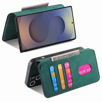 Buy Retro Magnetic Wallet Case, Support Magsafe, Detachable 2in1 Folio Flip Cover, with Card Slots - Stanley at Caseles-Samsung Galaxy A55 5G, Black