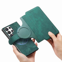 Buy Retro Magnetic Wallet Case, Support Magsafe, Detachable 2in1 Folio Flip Cover, with Card Slots - Stanley at Caseles-Samsung Galaxy A55 5G, Black