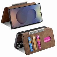 Buy Retro Magnetic Wallet Case, Support Magsafe, Detachable 2in1 Folio Flip Cover, with Card Slots - Stanley at Caseles-Samsung Galaxy A55 5G, Black