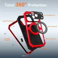 Buy 360° Rotatable Magnetic Stand Case | Full-Body Protection, Lens Guard & Wireless Charging Support - Stark at Caseles-iPhone 17 Pro Max, Orange