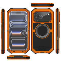 Buy 360° Rotatable Magnetic Stand Case | Full-Body Protection, Lens Guard & Wireless Charging Support - Stark at Caseles-iPhone 17 Pro Max, Orange