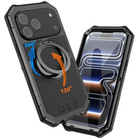 Buy 360° Rotatable Magnetic Stand Case | Full-Body Protection, Lens Guard & Wireless Charging Support - Stark at Caseles-iPhone 17 Pro Max, Orange