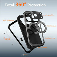 Buy 360° Rotatable Magnetic Stand Case | Full-Body Protection, Lens Guard & Wireless Charging Support - Stark at Caseles-iPhone 17 Pro Max, Orange
