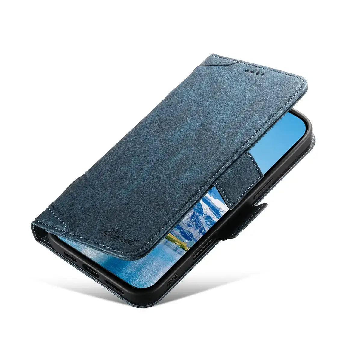 Buy Premium Magnetic Leather Wallet Case for iPhone, RFID Blocking Card Holder & Kickstand, Magsafe Compatible Slim Flip Cover - SUTTON at Caseles-iPhone 17 Pro Max, Brown