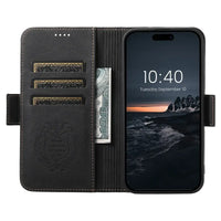 Buy Premium Magnetic Leather Wallet Case for iPhone, RFID Blocking Card Holder & Kickstand, Magsafe Compatible Slim Flip Cover - SUTTON at Caseles-iPhone 17 Pro Max, Brown