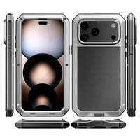 Buy Classic Full Body Metal Armor Phone Case, with Screen Protector, Heavy Duty Defender Shockproof Case - TADDEO at Caseles-iPhone 17 Pro Max, Taddeo-Black