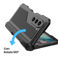 Buy Classic Full Body Metal Armor Phone Case, with Screen Protector, Heavy Duty Defender Shockproof Case - TANK at Caseles-Samsung Galaxy Z Fold 6, Taddeo-Black