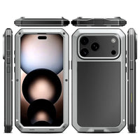 Buy Classic Full Body Metal Armor Phone Case, with Screen Protector, Heavy Duty Defender Shockproof Case - TANKER at Caseles-iPhone 17 Pro Max, Black