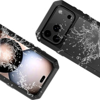 Buy Classic Full Body Metal Armor Phone Case, with Screen Protector, Heavy Duty Defender Shockproof Case - TANKER at Caseles-iPhone 17 Pro Max, Black