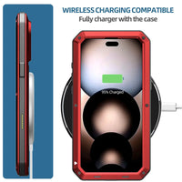 Buy Classic Full Body Metal Armor Phone Case, with Screen Protector, Heavy Duty Defender Shockproof Case - TANKER at Caseles-iPhone 17 Pro Max, Black