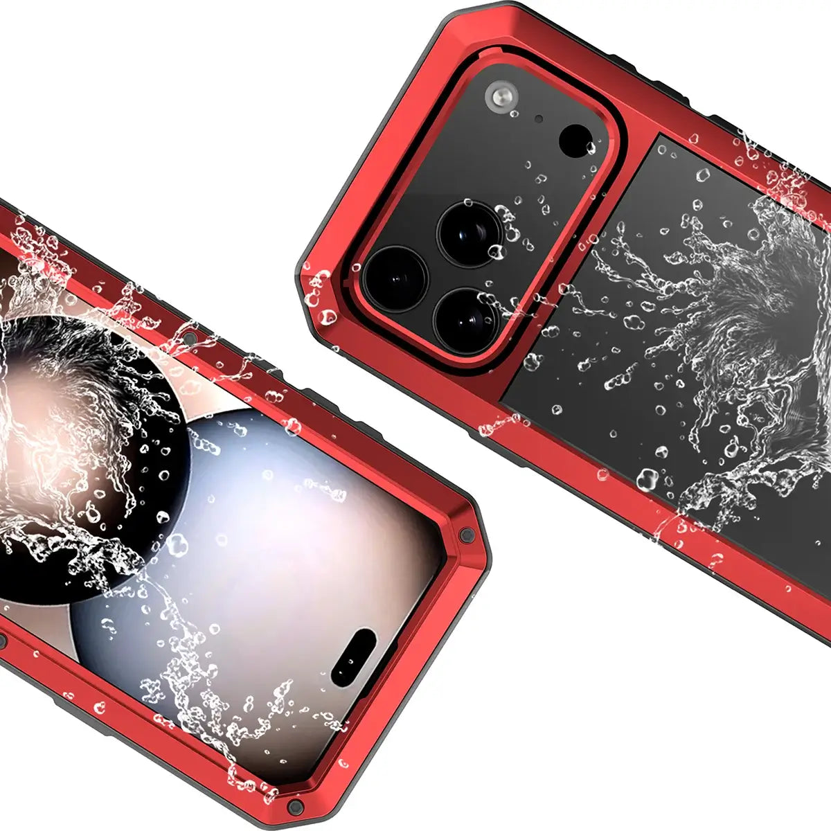 Buy Classic Full Body Metal Armor Phone Case, with Screen Protector, Heavy Duty Defender Shockproof Case - TANKER at Caseles-iPhone 17 Pro Max, Black